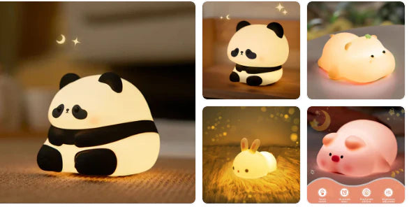 Glowy LED Night Light Lamps Panda, Sheep, Rabbit, Pig and Hippo