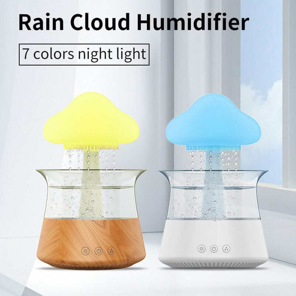 Bedroom Desktop Led Night Light Aroma Diffuser Rainy Cloud Mushroom Atomizer Air Humidifier