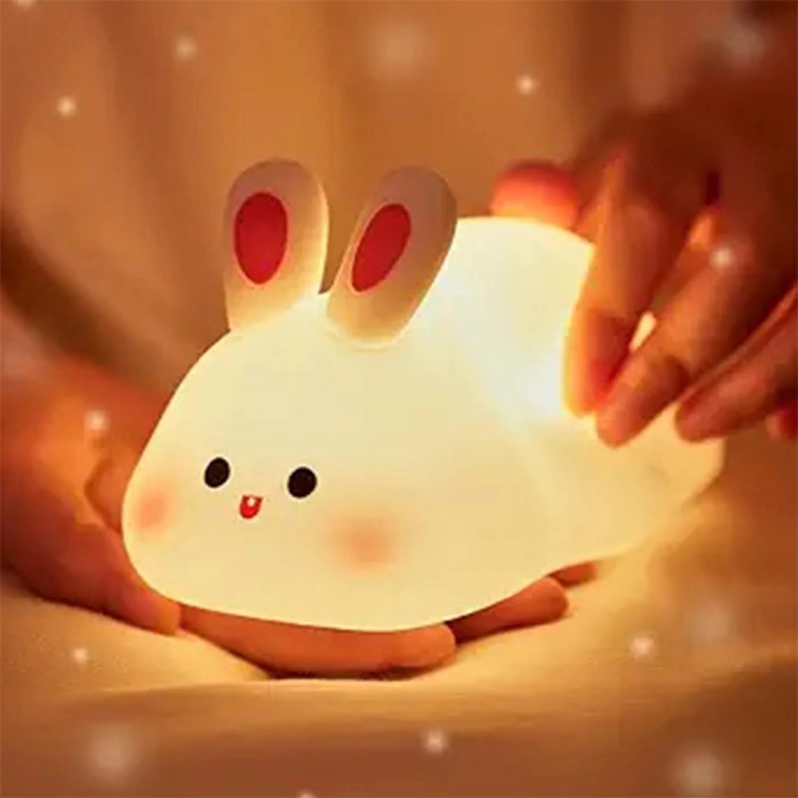 Table Lamp Reading Light Night Light for Kids Bunny Lamp Rechargeable Rabbit Lamp Kids Lights for Bedroom Led Portable Bunny Night Light for Girls Boys Nursery Children Room Decor Pink