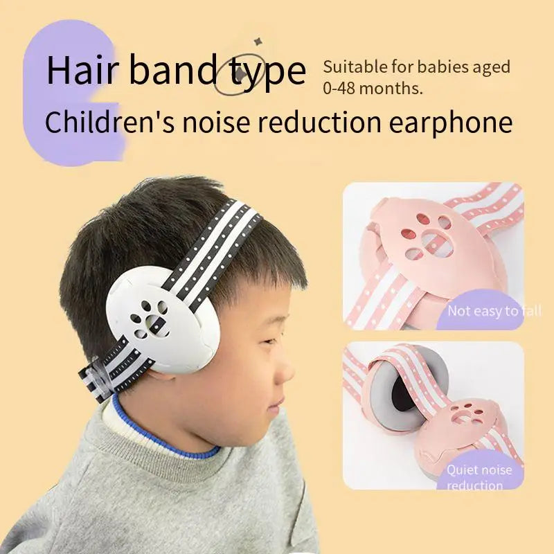 Baby Earmuff Mini-Headset Adjustable Noise-Proof Ear Protection Kids' Outdoor Sleep and Airplane Anti-Noise Earmuffs