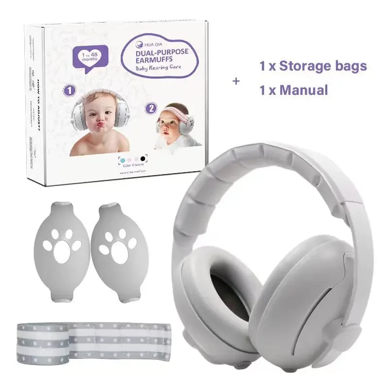 Baby Earmuff Mini-Headset Adjustable Noise-Proof Ear Protection Kids' Outdoor Sleep and Airplane Anti-Noise Earmuffs